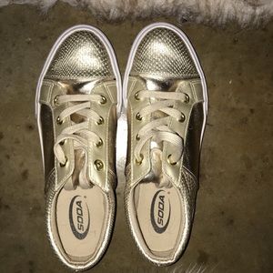 Gold sneakers